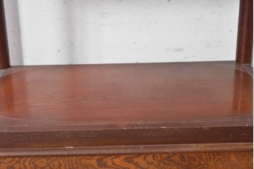 和製アンティーク　昭和初期　欅(ケヤキ)材　丸みのある脚まわりが上品なサイドテーブル　(R-089854)