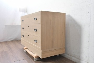 《天板取り付け加工費込み》　中古　美品　伝統工芸士　斉藤敬二作　加茂桐箪笥チェスト　(R-089860)