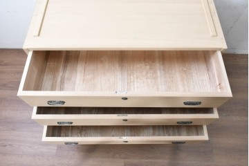 《天板取り付け加工費込み》　中古　美品　伝統工芸士　斉藤敬二作　加茂桐箪笥チェスト　(R-089860)