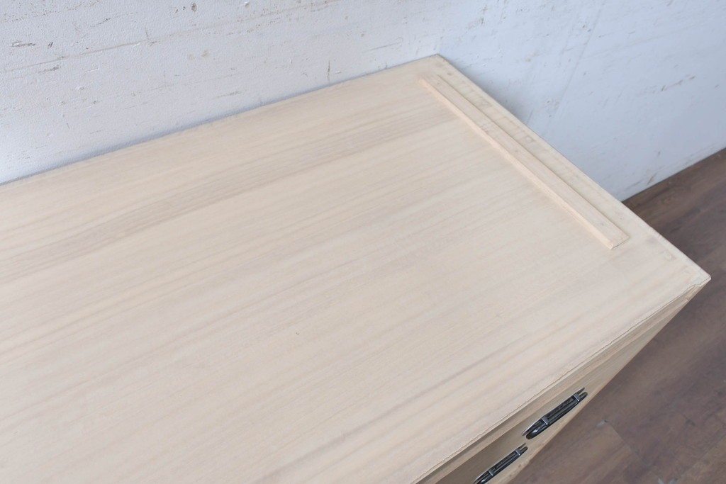 《天板取り付け加工費込み》　中古　美品　伝統工芸士　斉藤敬二作　加茂桐箪笥チェスト　(R-089860)