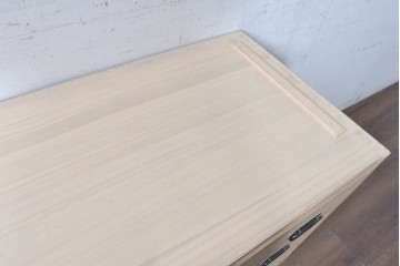 《天板取り付け加工費込み》　中古　美品　伝統工芸士　斉藤敬二作　加茂桐箪笥チェスト　(R-089860)