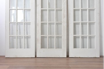 ヴィンテージ建具　1980年頃　背の高いペイント引き戸3枚セット　(R-089878)