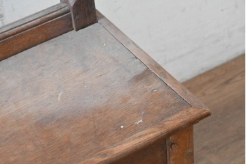 イギリスアンティーク　オーク材　ターニングレッグが印象的なクラシカルなベンチ　(R-089882)