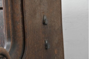 イギリスアンティーク　1900年から1920年頃　上手物!!　オーク無垢材　凝った造りが魅力のチャーチベンチ　(R-089885)