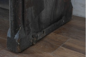 イギリスアンティーク　1900年から1920年頃　上手物!!　オーク無垢材　凝った造りが魅力のチャーチベンチ　(R-089886)
