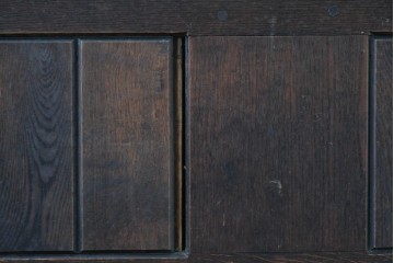 イギリスアンティーク　1900年から1920年頃　上手物!!　オーク無垢材　凝った造りが魅力のチャーチベンチ　(R-089888)