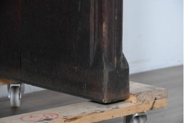 イギリスアンティーク　1900年から1920年頃　上手物!!　オーク無垢材　凝った造りが魅力のチャーチベンチ　(R-089889)