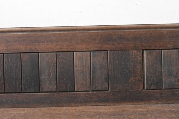 イギリスアンティーク　1900年から1920年頃　上手物!!　オーク無垢材　凝った造りが魅力のチャーチベンチ　(R-089890)
