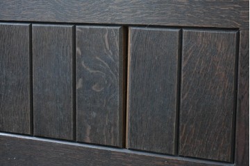 イギリスアンティーク　1900年から1920年頃　上手物!!　オーク無垢材　凝った造りが魅力のチャーチベンチ　(R-089892)