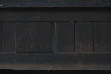 イギリスアンティーク　1900年から1920年頃　上手物!!　オーク無垢材　凝った造りが魅力のチャーチベンチ　(R-089892)