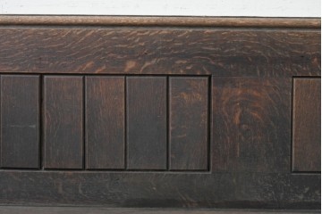 イギリスアンティーク　1900年から1920年頃　上手物!!　オーク無垢材　凝った造りが魅力のチャーチベンチ　(R-089893)