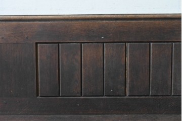 イギリスアンティーク　1900年から1920年頃　上手物!!　オーク無垢材　凝った造りが魅力のチャーチベンチ　(R-089894)