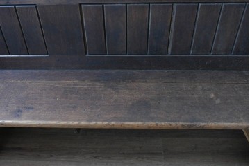 イギリスアンティーク　1900年から1920年頃　上手物!!　オーク無垢材　凝った造りが魅力のチャーチベンチ　(R-089894)