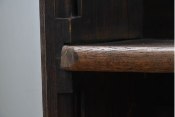 イギリスアンティーク　1900年から1920年頃　上手物!!　オーク無垢材　凝った造りが魅力のチャーチベンチ　(R-089894)