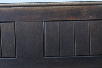 イギリスアンティーク　1900年から1920年頃　上手物!!　オーク無垢材　凝った造りが魅力のチャーチベンチ　(R-089896)