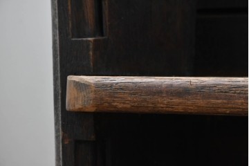 イギリスアンティーク　1900年から1920年頃　上手物!!　オーク無垢材　凝った造りが魅力のチャーチベンチ　(R-089896)