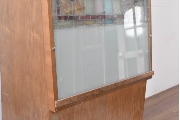 中古　店舗什器　大型!!　珍しい木製のバックライト式スタンド看板　(R-089898)