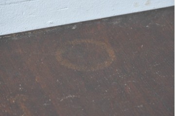 イギリスアンティーク　上手物!!　オーク材　重厚な彫刻が魅力のガラス天板付きエクステンションテーブル　(R-089904)