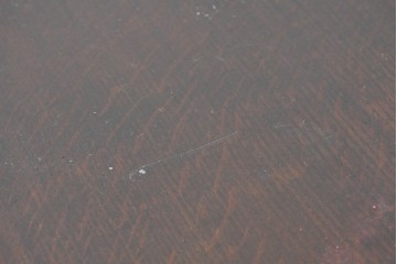 イギリスアンティーク　上手物!!　オーク材　重厚な彫刻が魅力のガラス天板付きエクステンションテーブル　(R-089904)