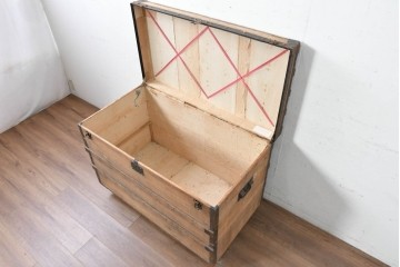 フランスアンティーク　1900年から1910年頃　超希少!!　LOUIS VUITTON(ルイ・ヴィトン)　No.126338　船旅の時代を物語る大型スティーマートランク　(R-089907)