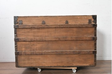 フランスアンティーク　1900年から1910年頃　超希少!!　LOUIS VUITTON(ルイ・ヴィトン)　No.126338　船旅の時代を物語る大型スティーマートランク　(R-089907)