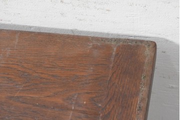 イギリスアンティーク　高級品　オーク材　重厚な彫刻が目を引くドローリーフテーブル　(R-089912)