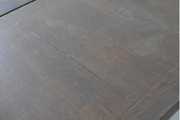イギリスアンティーク　高級品　オーク材　重厚な彫刻が目を引くドローリーフテーブル　(R-089912)