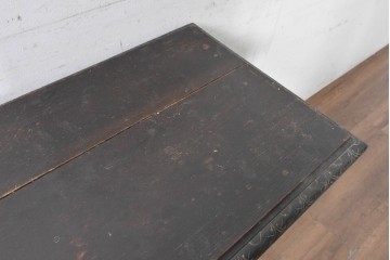 ヨーロッパアンティーク　1880年頃　オーク材　ボビンターニングレッグが印象的な引き出し付きコンソールテーブル　(R-089913)