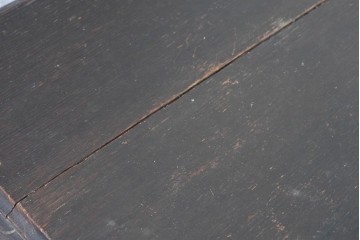 ヨーロッパアンティーク　1880年頃　オーク材　ボビンターニングレッグが印象的な引き出し付きコンソールテーブル　(R-089913)
