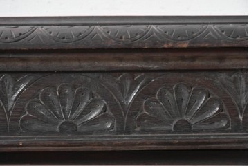 ヨーロッパアンティーク　1880年頃　オーク材　ボビンターニングレッグが印象的な引き出し付きコンソールテーブル　(R-089913)