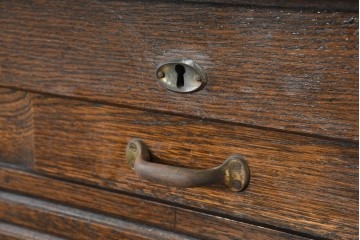 フランスアンティーク　1930年頃　オーク材　蛇腹式シャッター付き　端正な佇まいが魅力のキャビネット　(R-089918)