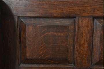 イギリスアンティーク　1930年頃　オーク材　本革座面　座面下収納を備えたハイバックチェア　(R-089919)