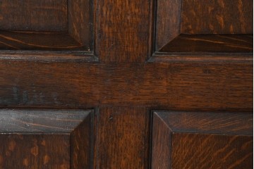 イギリスアンティーク　1930年頃　オーク材　本革座面　座面下収納を備えたハイバックチェア　(R-089919)