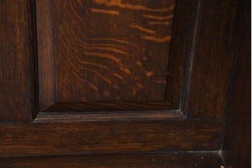 イギリスアンティーク　1930年頃　オーク材　本革座面　座面下収納を備えたハイバックチェア　(R-089919)