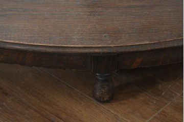 イギリスアンティーク　1920年頃　オーク材　曲線的なフォルムが上品なコーナーサイドテーブル　(R-089923)