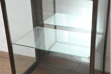 イギリスアンティーク　1930年頃　背面ミラーがコレクションを引き立てる卓上ガラスケース　(R-089924)