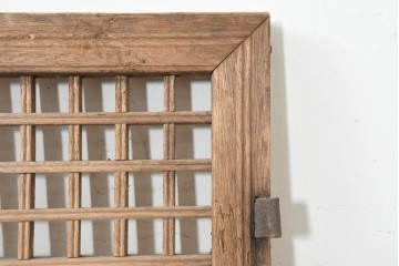 中国アンティーク建具　1900年頃　李朝風建具　均整の取れた格子意匠が魅力の窓2枚(1対)セット　(R-089929)