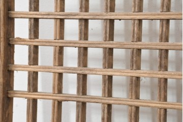 中国アンティーク建具　1900年頃　李朝風建具　均整の取れた格子意匠が魅力の窓2枚(1対)セット　(R-089929)