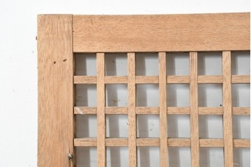 中国アンティーク建具　1900年頃　李朝風建具　均整の取れた格子意匠が魅力の窓2枚(1対)セット　(R-089929)