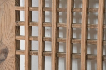 中国アンティーク建具　1900年頃　李朝風建具　均整の取れた格子意匠が魅力の窓2枚(1対)セット　(R-089930)