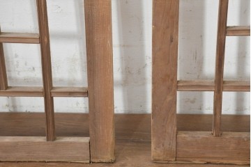 韓国アンティーク建具　1930年頃　李朝建具　幾何学デザインのパネル2枚セット　(R-089931)