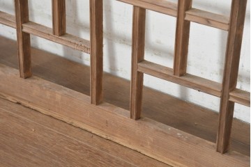韓国アンティーク建具　1930年頃　李朝建具　幾何学デザインのパネル2枚セット　(R-089931)
