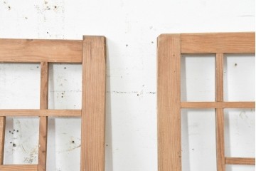 韓国アンティーク建具　1930年頃　李朝建具　幾何学デザインのパネル2枚セット　(R-089931)
