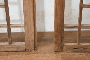 韓国アンティーク建具　1930年頃　李朝建具　幾何学デザインのパネル2枚セット　(R-089932)