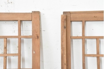 韓国アンティーク建具　1930年頃　李朝建具　幾何学デザインのパネル2枚セット　(R-089932)
