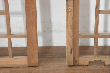 韓国アンティーク建具　1930年頃　李朝建具　幾何学デザインのパネル2枚セット　(R-089932)