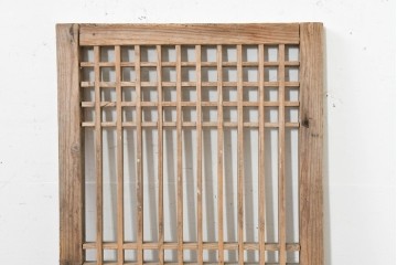 中国アンティーク建具　1900年頃　李朝風建具　規則正しい格子意匠が魅力の窓1枚　(R-089933)