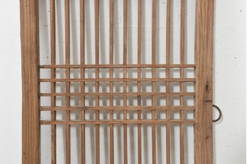 中国アンティーク建具　1900年頃　李朝風建具　規則正しい格子意匠が魅力の窓1枚　(R-089934)
