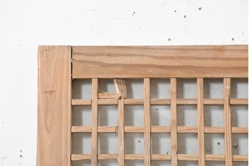中国アンティーク建具　1900年頃　李朝風建具　均整の取れた格子意匠が魅力の窓2枚(1対)セット　(R-089935)
