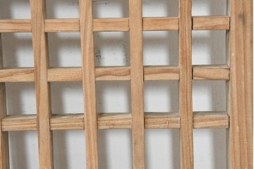 中国アンティーク建具　1900年頃　李朝風建具　均整の取れた格子意匠が魅力の窓2枚(1対)セット　(R-089936)